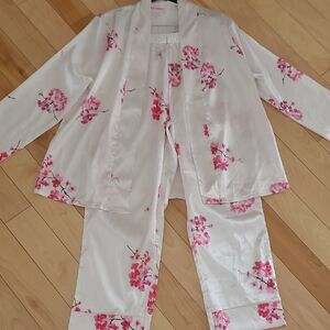 Floral Kids Pajamas - Pink and White